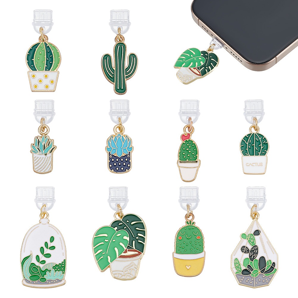 Cactus Mix Pot - 10Pcs 10 Styles PVC Mobile Dustproof