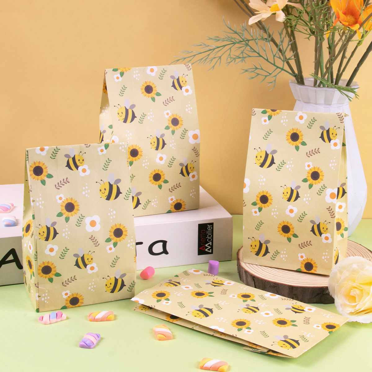Plant Parent Gifts - 10/20pcs Yellow Bee Gift Bag Cute