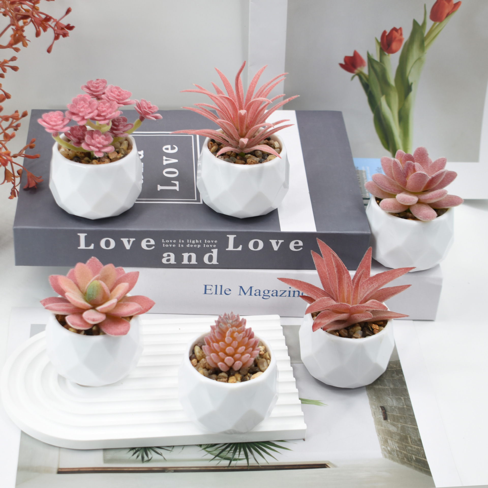 Mini Artificial Plants Simulat - Cactus Mix Pot recension och pris