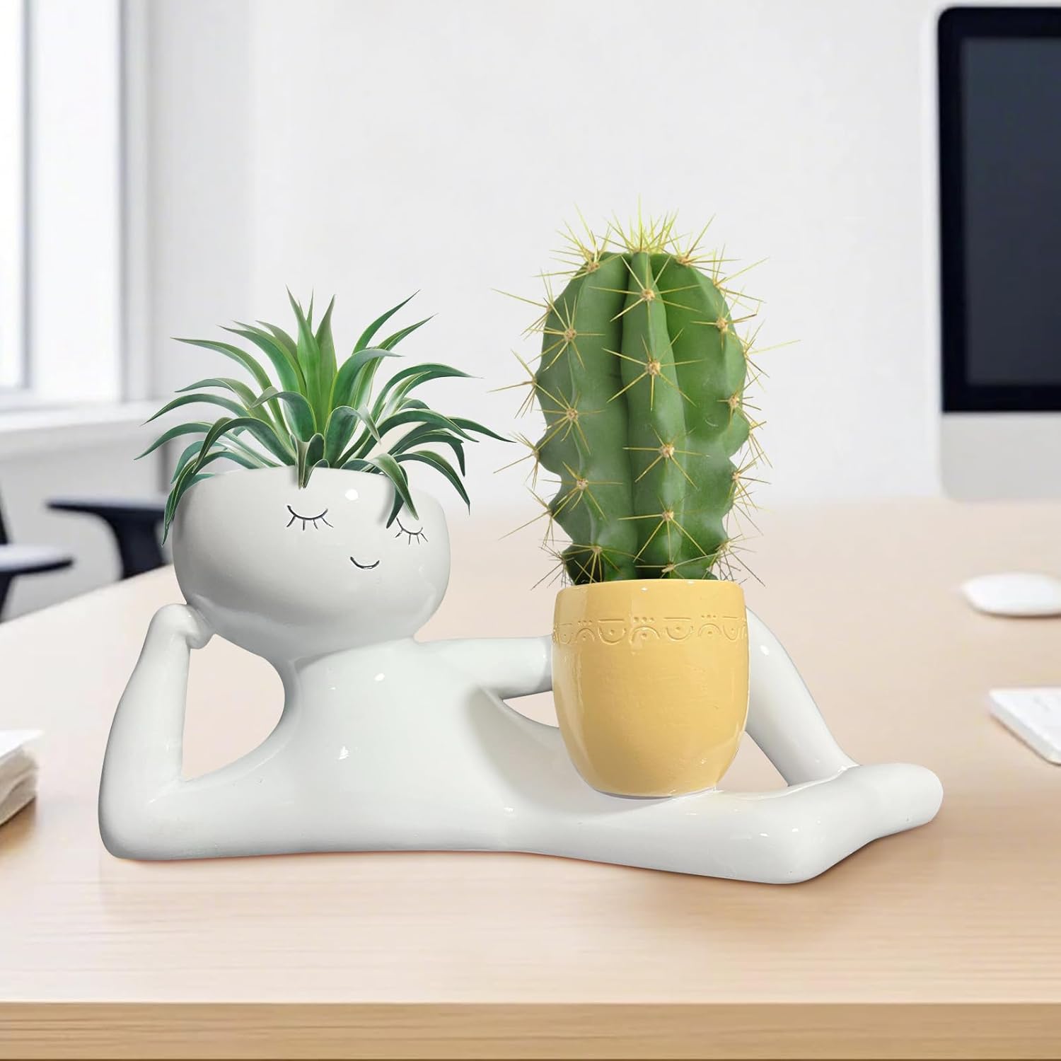 Lazy Little Guy Planter Unique - Cactus Mix Pot recension och pris
