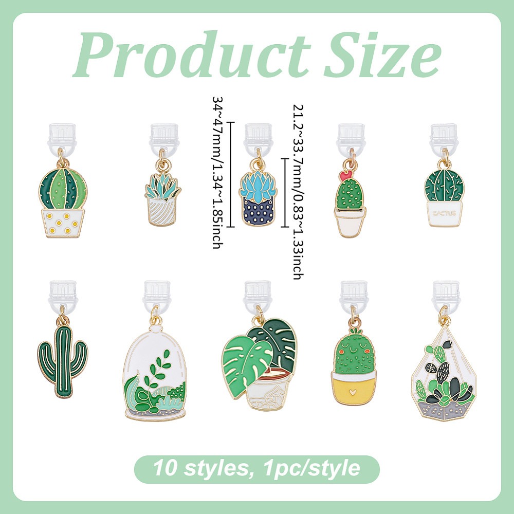 10Pcs 10 Styles PVC Mobile Dus - Cactus Mix Pot recension och pris