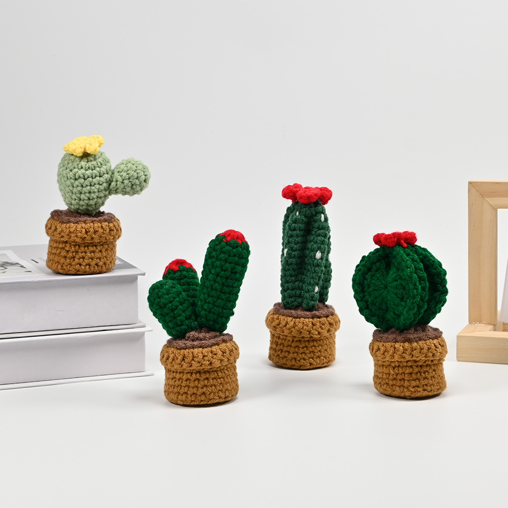 Hand-Crocheted Cactus Potted P - Cactus Mix Pot recension och pris