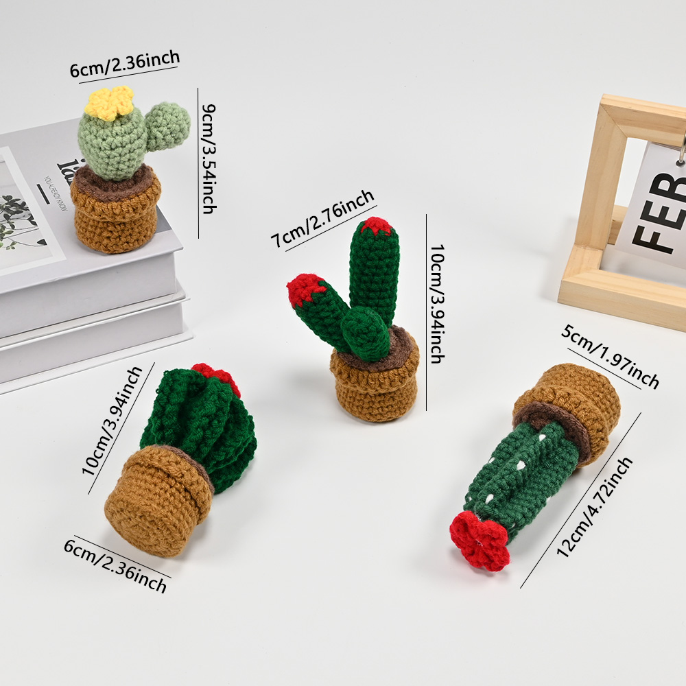 Hand-Crocheted Cactus Potted P - Cactus Mix Pot recension och pris