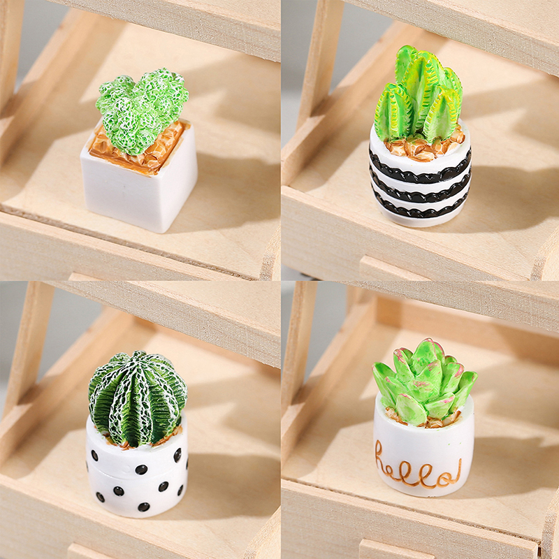 /Kb/1/4pcs 1:12 Dollhouse Mini - Cactus Mix Pot recension och pris